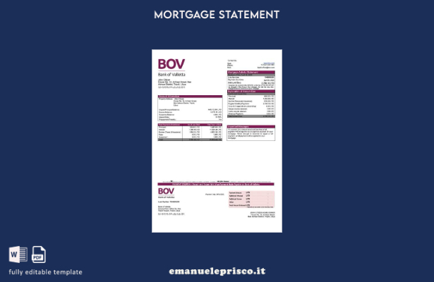 stile verificato Dichiarazione di mutuo della Libia Bank of Valletta Modello Wor